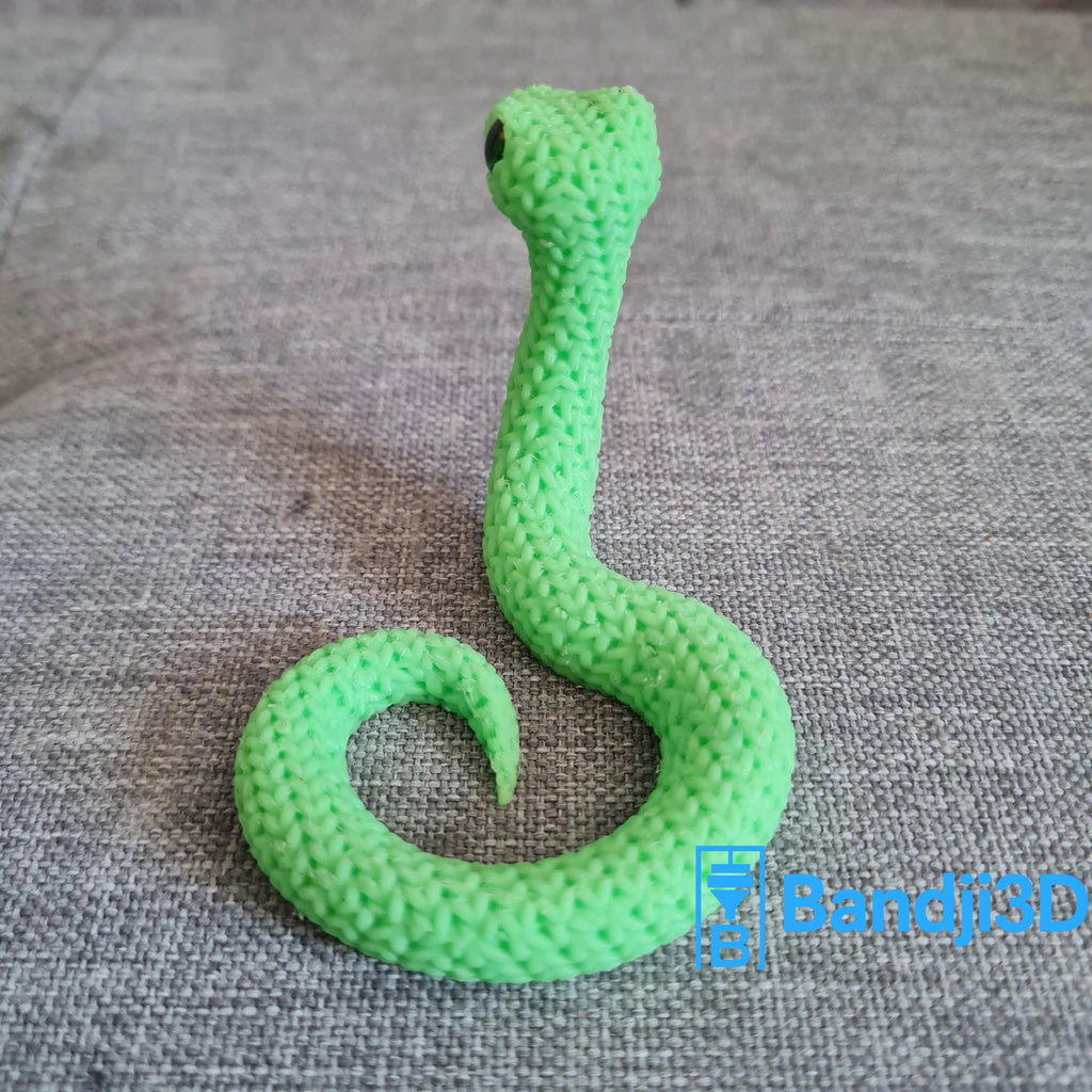 Figurine serpent tricot 3D • Sculpture artisanale • Déco exotique • 3 tailles et 14 couleurs