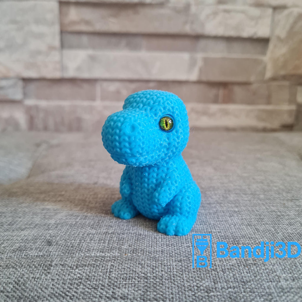 Figurine dinosaure T-Rex tricot 3D • Sculpture artisanale mignonne • Déco originale • 3 tailles et 14 couleurs