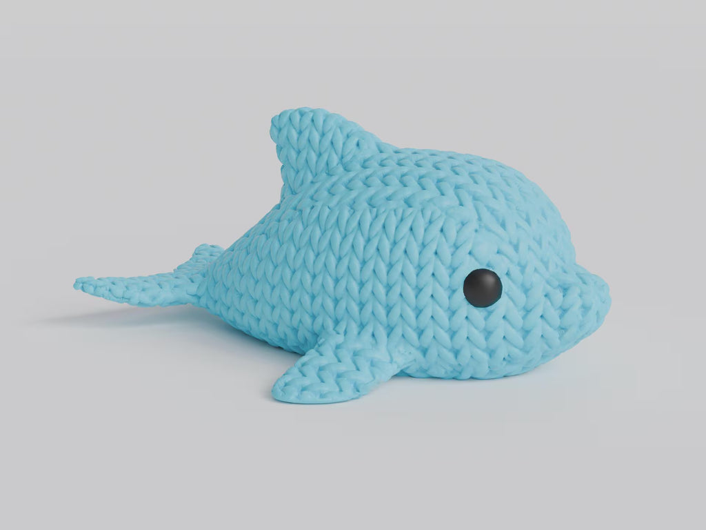 Figurine dauphin tricot 3D • Sculpture artisanale marine • Déco mignonne • 3 tailles et 14 couleurs