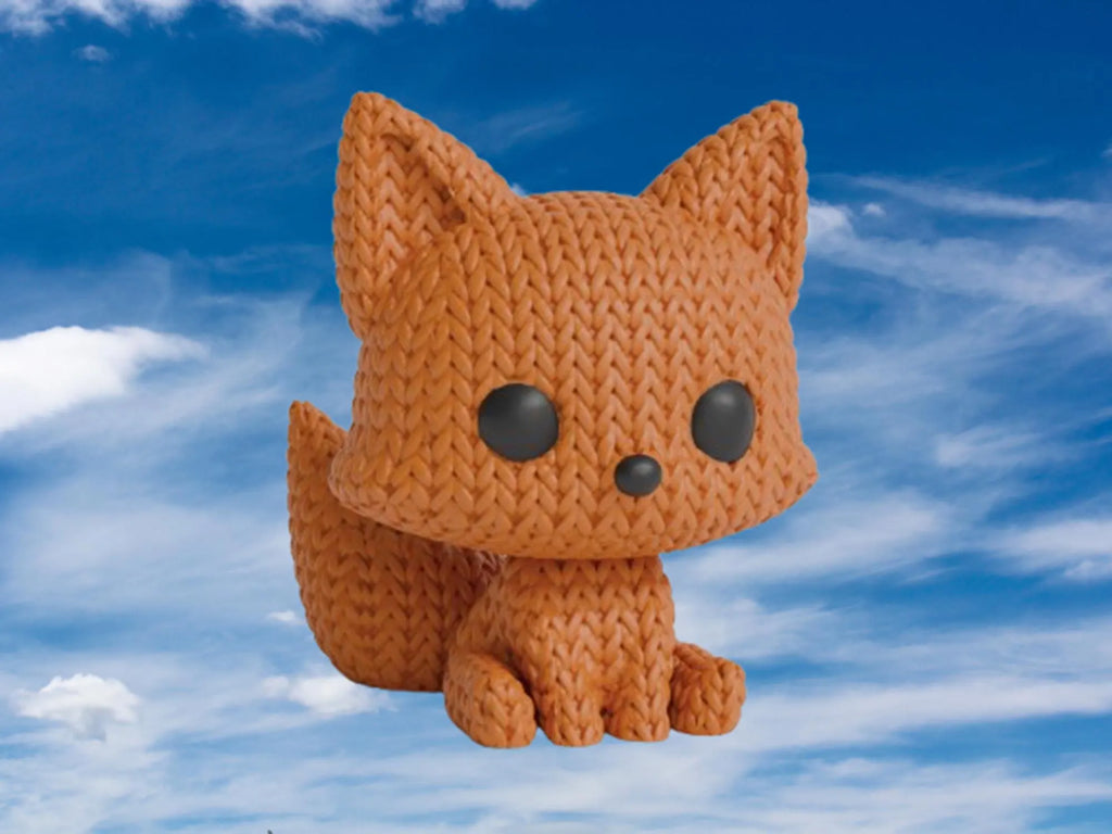 Figurine renard tricot 3D • Sculpture artisanale • Déco forestière • 3 tailles et 14 couleurs