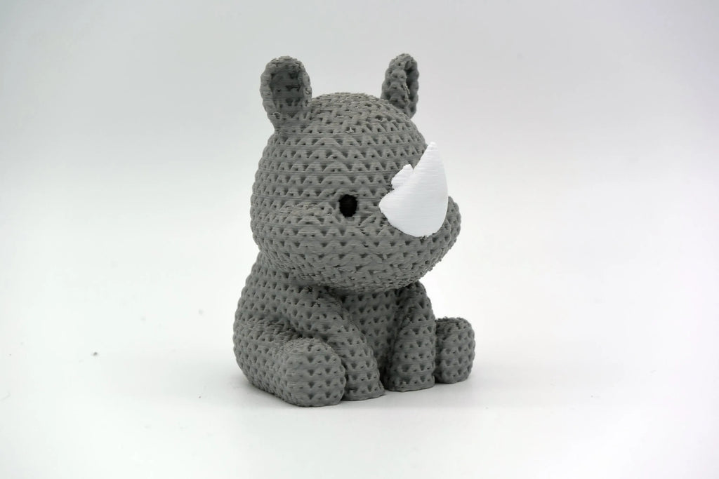 Figurine rhinocéros tricot 3D • Sculpture artisanale exotique • Déco originale • 3 tailles et 14 couleurs