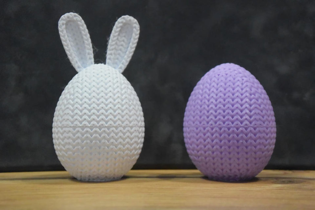 Conteneur œuf de Pâques tricot 3D • Boîte artisanale déco festive • 3 tailles et 14 couleurs