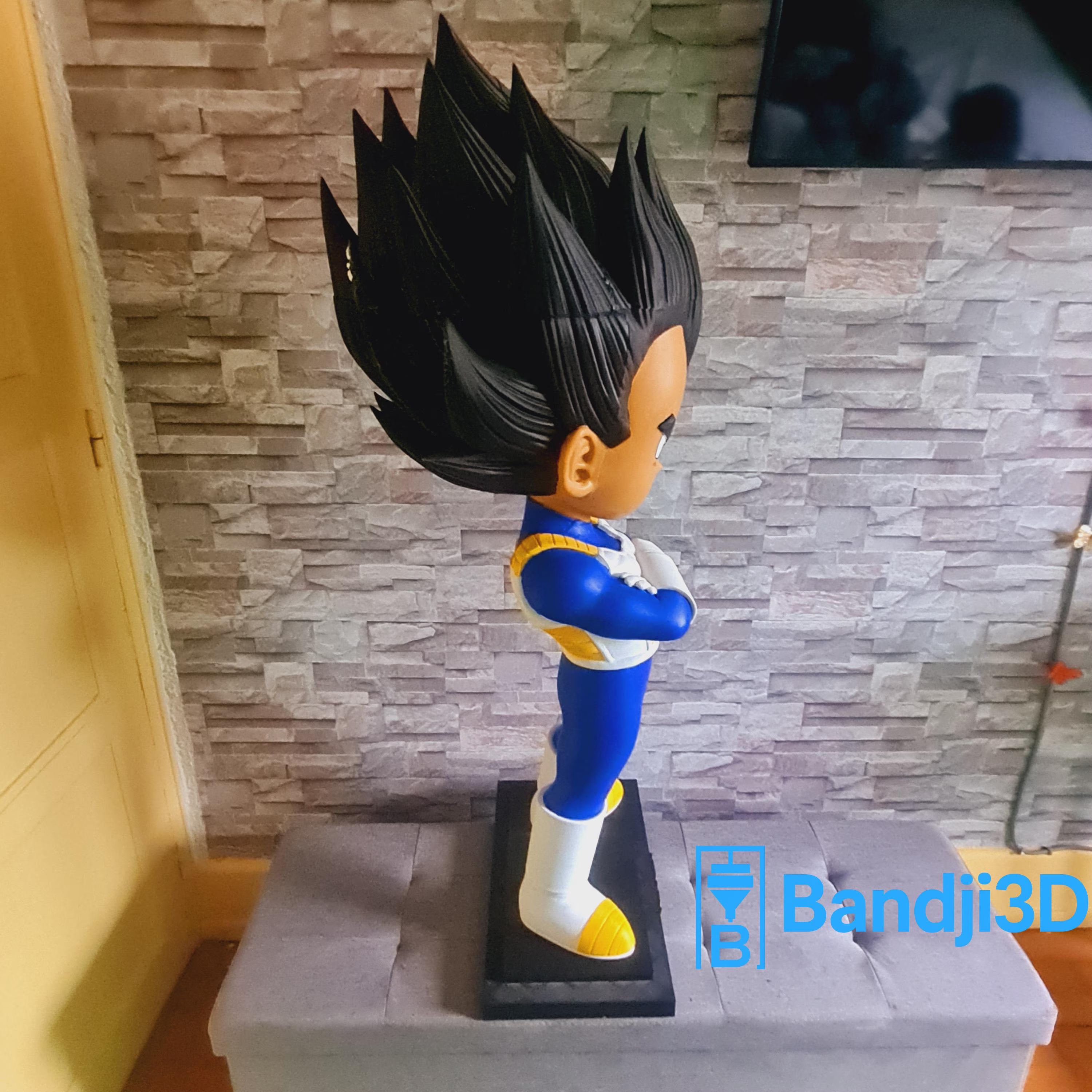 Statue inspirée de l’univers Vegeta 1m10 – Figurine géante style Dragon Ball – Décoration Anime – Impression 3D artisanale – Personnalisable