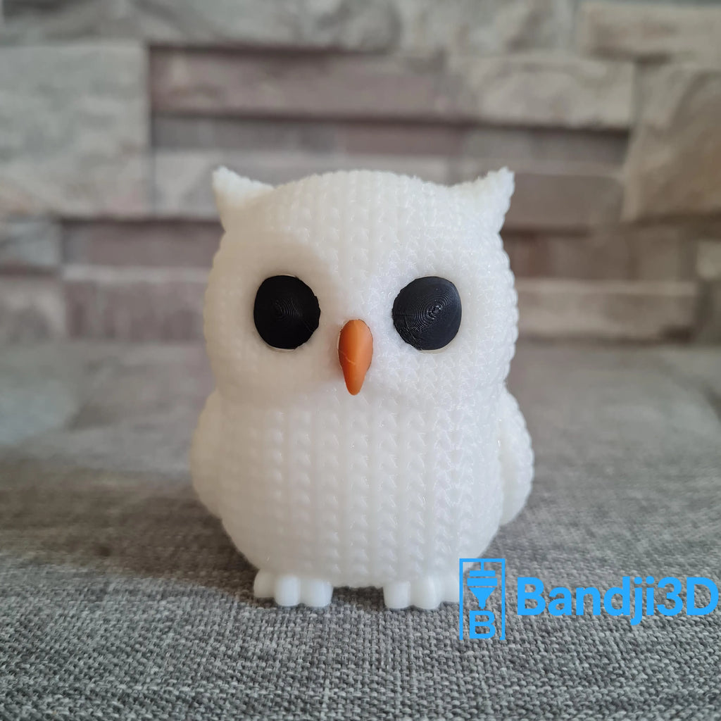 Figurine chouette tricot 3D • Sculpture artisanale • Déco mignonne • 3 tailles et 14 couleurs