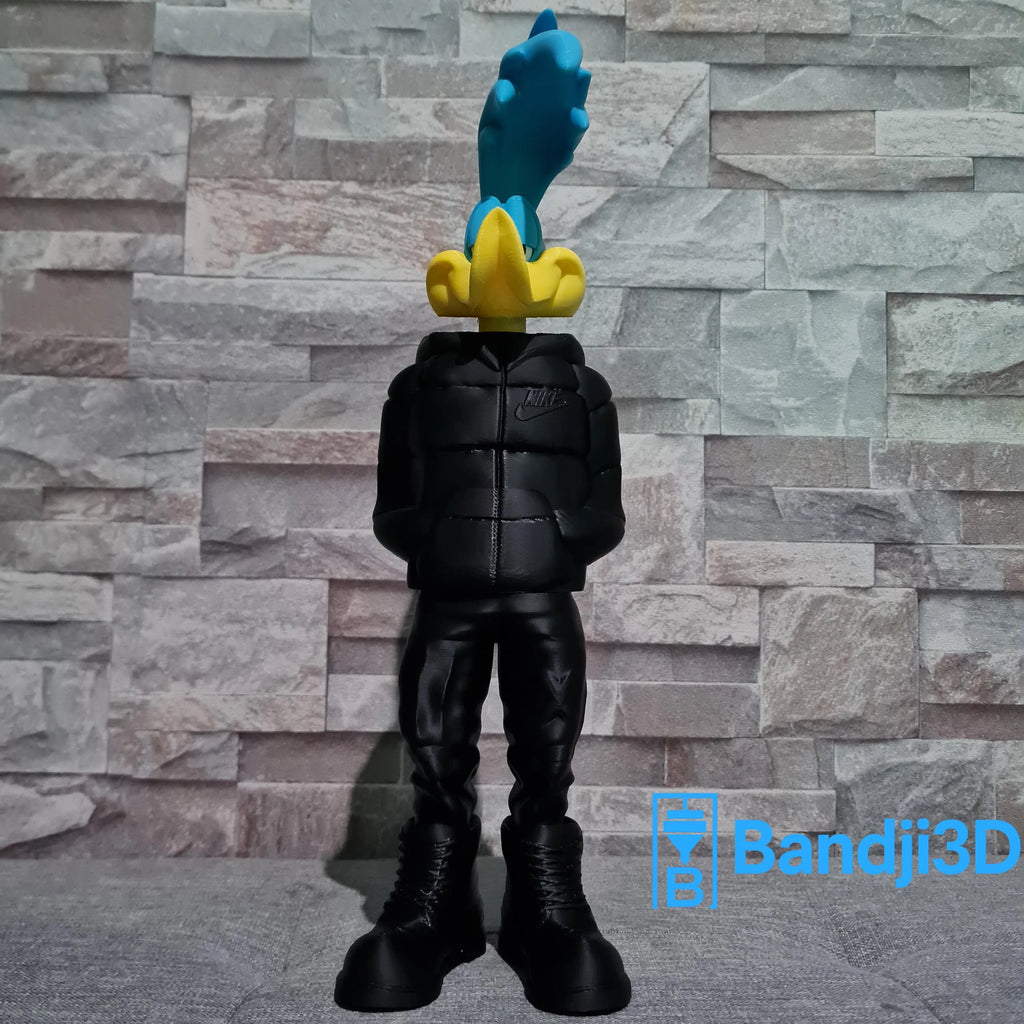 Figurine inspirée de l’univers Road Runner (Bip Bip) Streetwear – 34 cm – Couleur Personnalisable – Déco Pop Culture Impression 3D