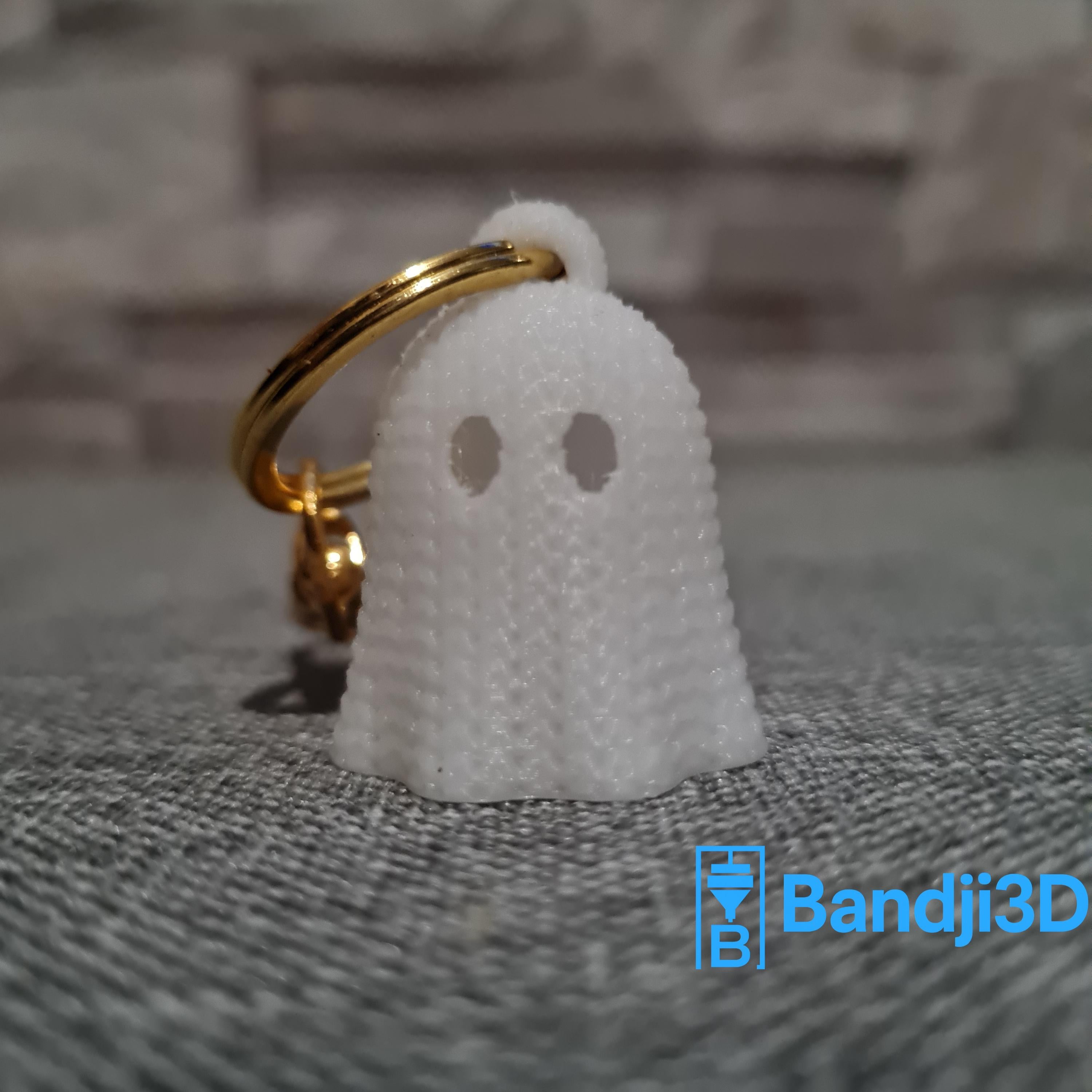 Porte-Clé Fantôme tricot Halloween – Accessoire Effrayant & Mignon en Impression 3D – Idée Cadeau Originale