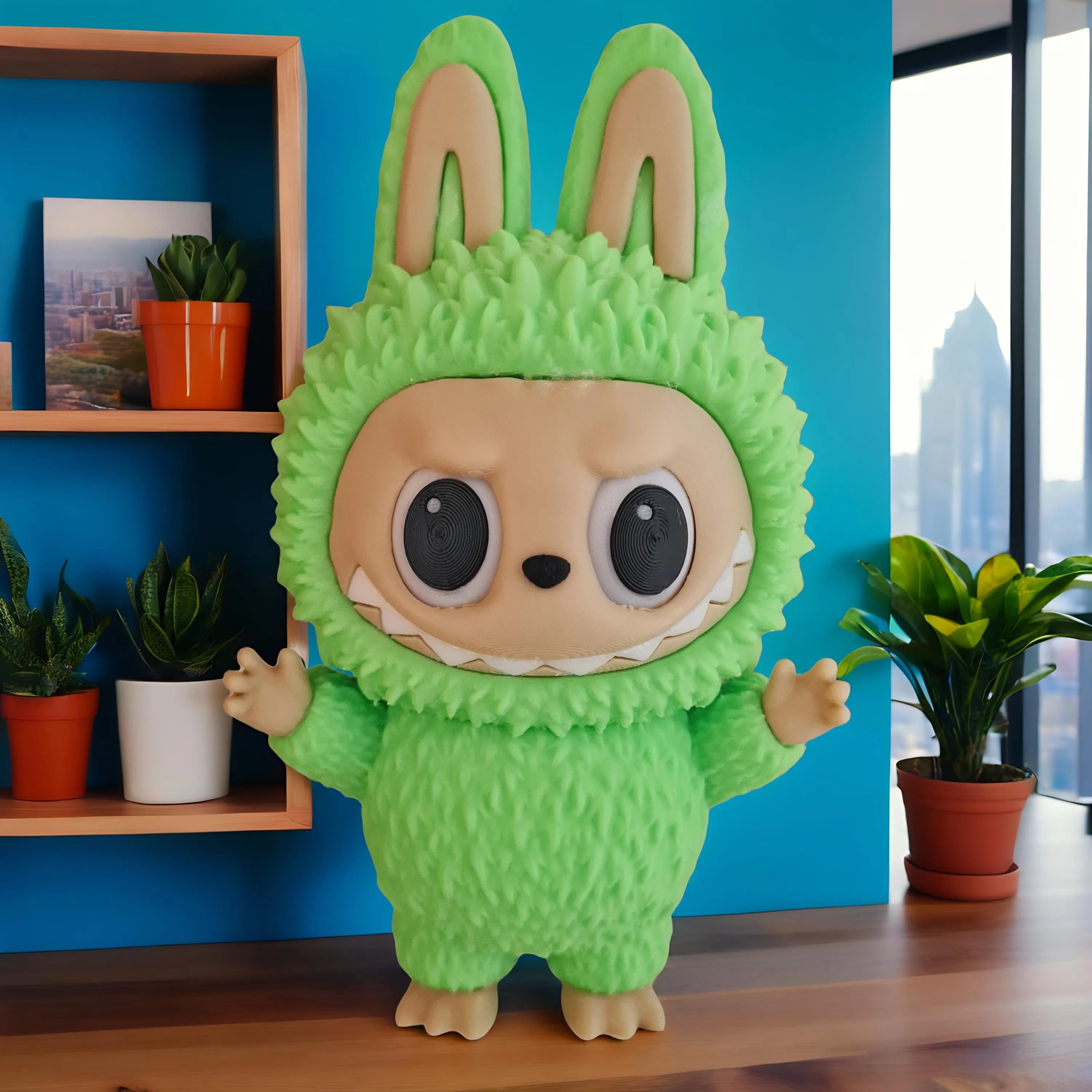 Figurine inspirée de l’univers Labubu 15 cm – Yeux Amovibles – Impression 3D – Couleurs Personnalisables – Objet de Collection