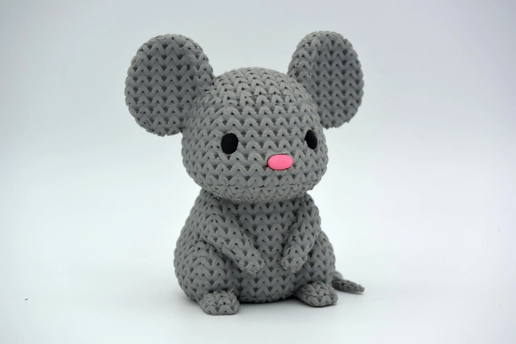 Figurine souris tricot 3D • Sculpture artisanale mignonne • Déco originale • 3 tailles et 14 couleurs