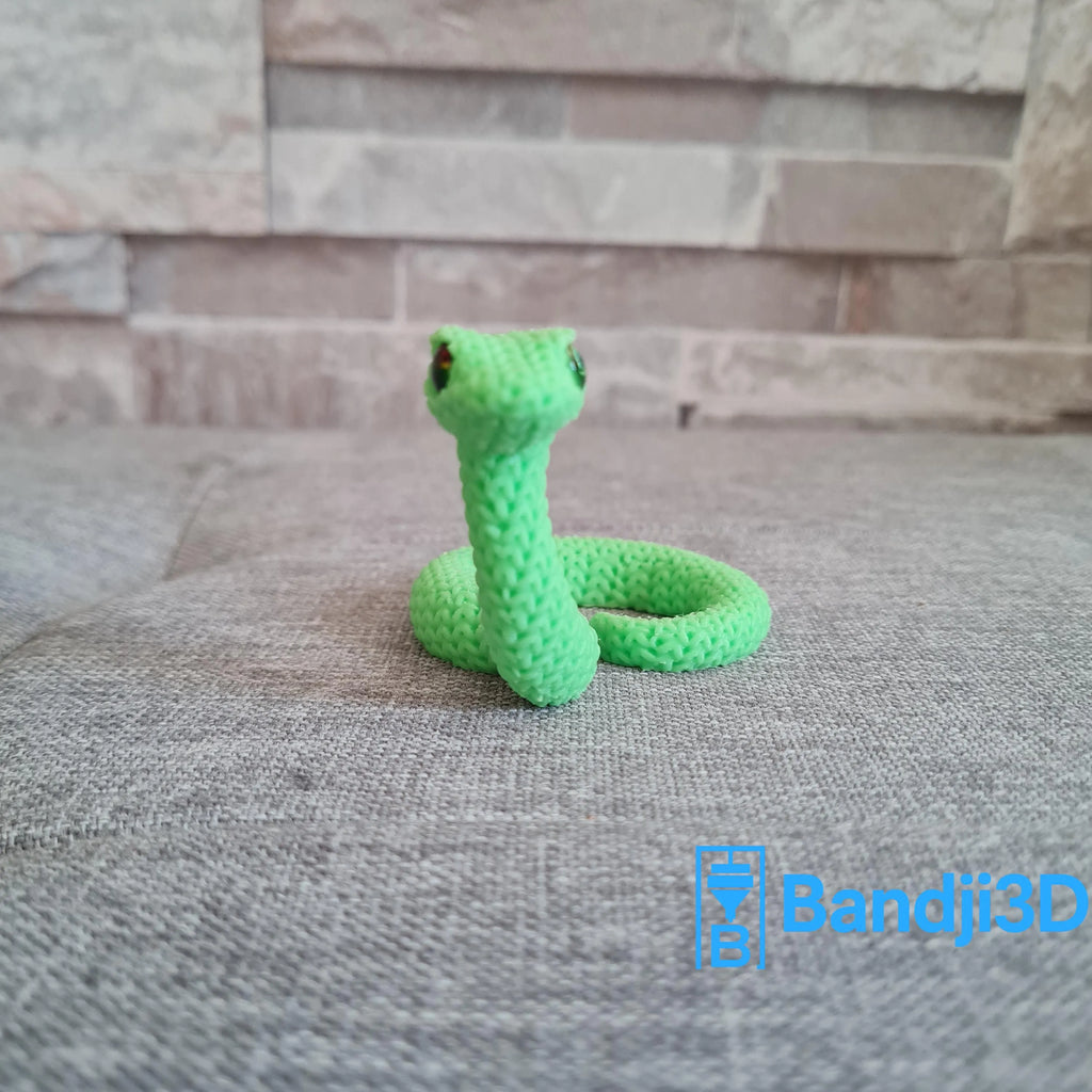Figurine serpent tricot 3D • Sculpture artisanale • Déco exotique • 3 tailles et 14 couleurs