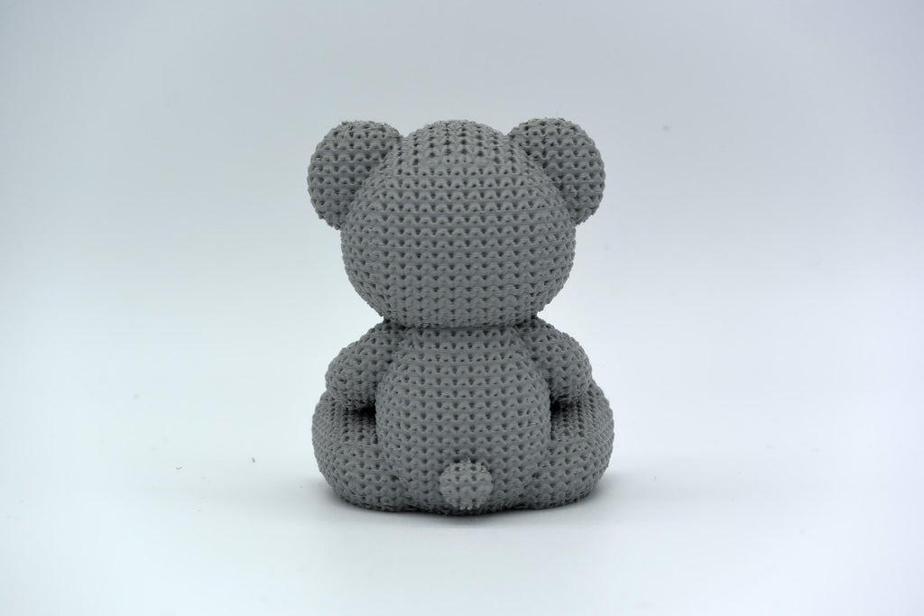 Figurine ourson tricot 3D avec cœur • Sculpture artisanale mignonne • Cadeau romantique • 2 tailles et 14 couleurs
