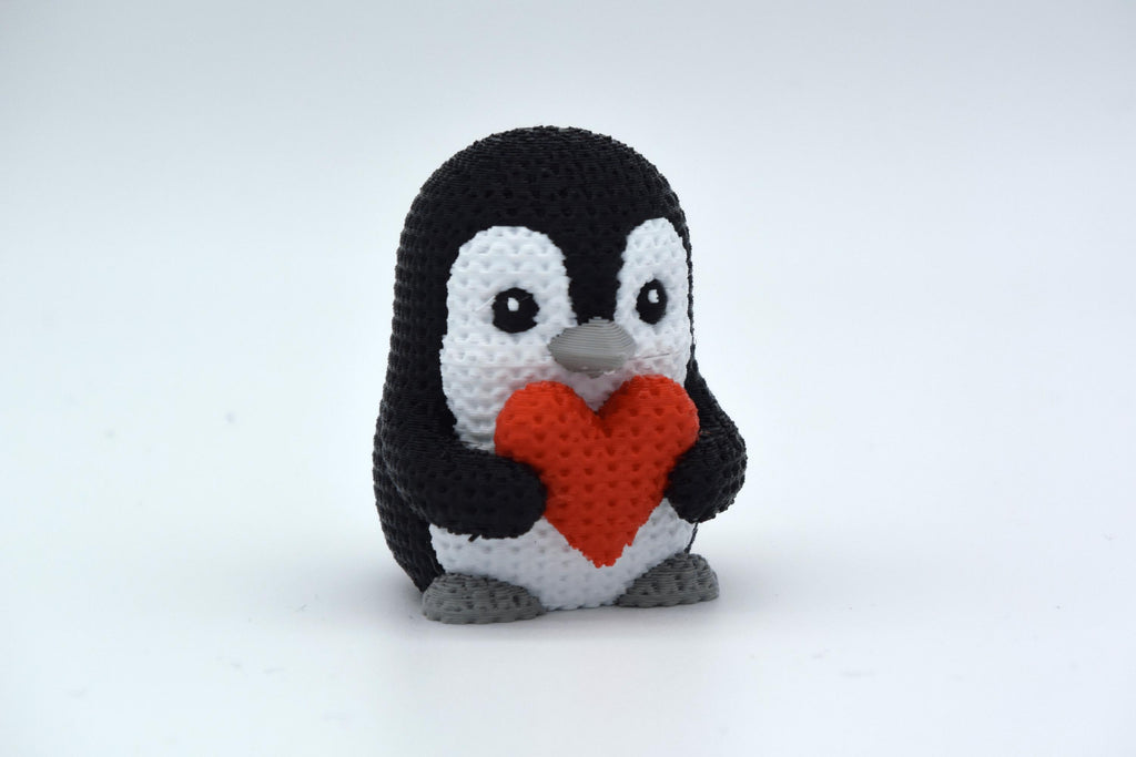 Figurine pingouin tricot 3D • Sculpture artisanale • Déco polaire • 2 tailles et 14 couleurs