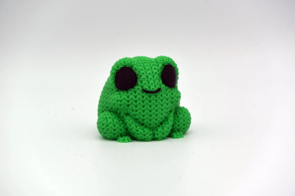 Figurine grenouille tricot 3D • Sculpture artisanale • Déco originale • 2 tailles et 14 couleurs
