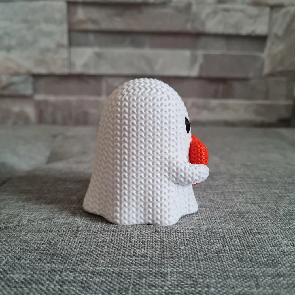 Décoration fantôme effet tricot – Halloween et Saint-Valentin – Figurine 3D