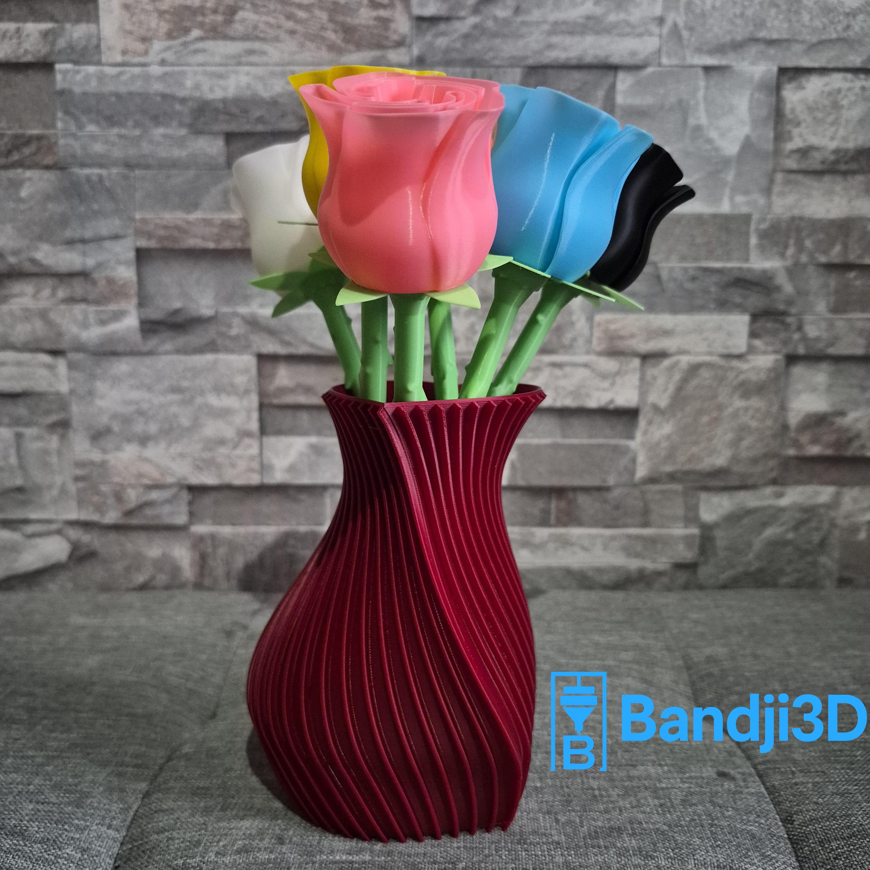 Vase design en forme de cœur – Impression 3D – Cadeau Saint-Valentin – 3 tailles (14 cm / 18 cm / 24 cm) – Déco moderne et romantique