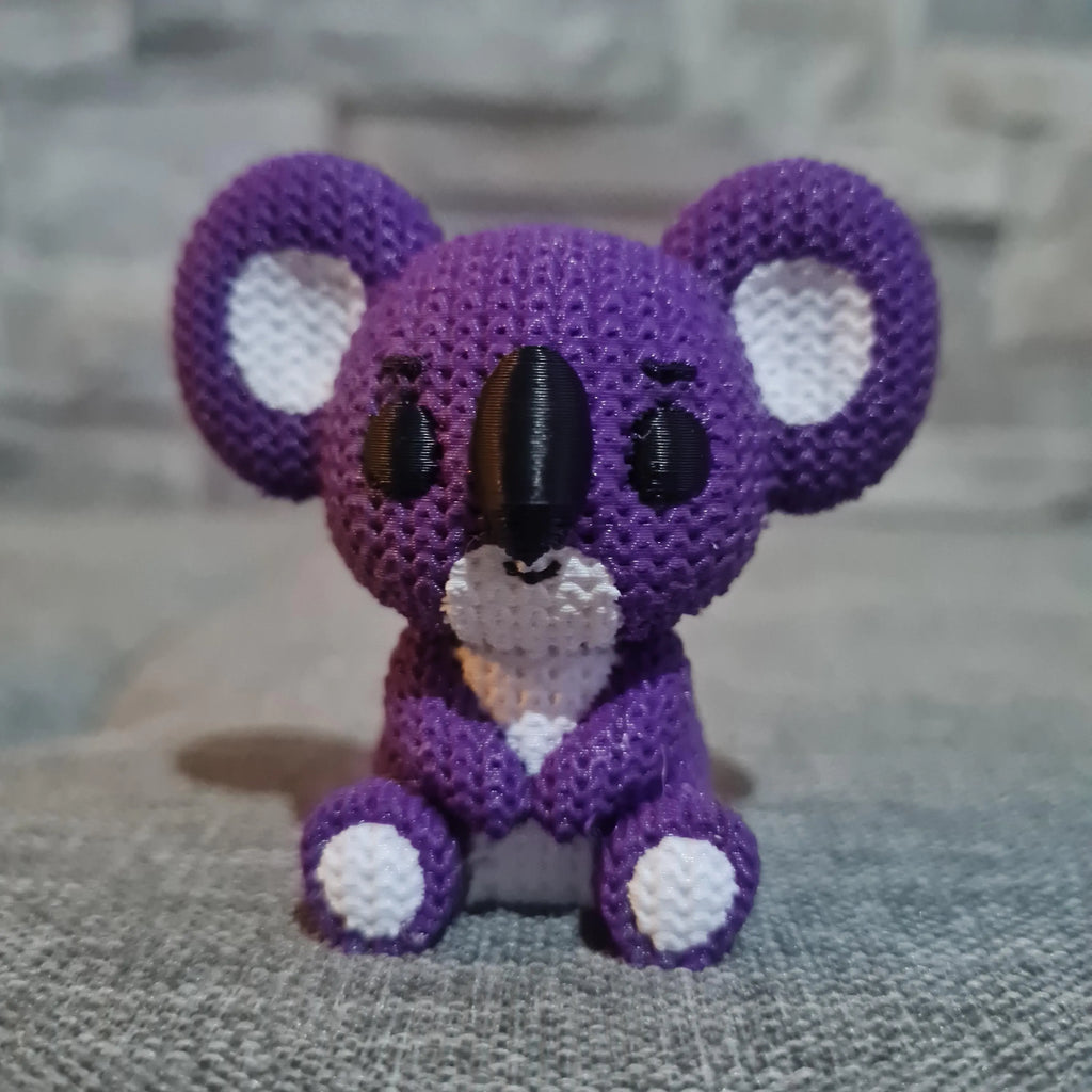 Figurine koala tricot 3D • Sculpture artisanale • Déco exotique • 2 tailles et 14 couleurs