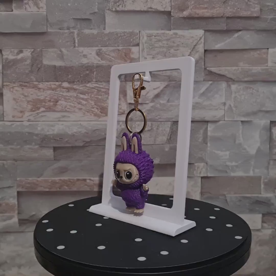 Porte-Clé Labubu Personnalisé – Impression 3D – Figurine Kawaii avec Mousqueton Doré – Cadeau Original