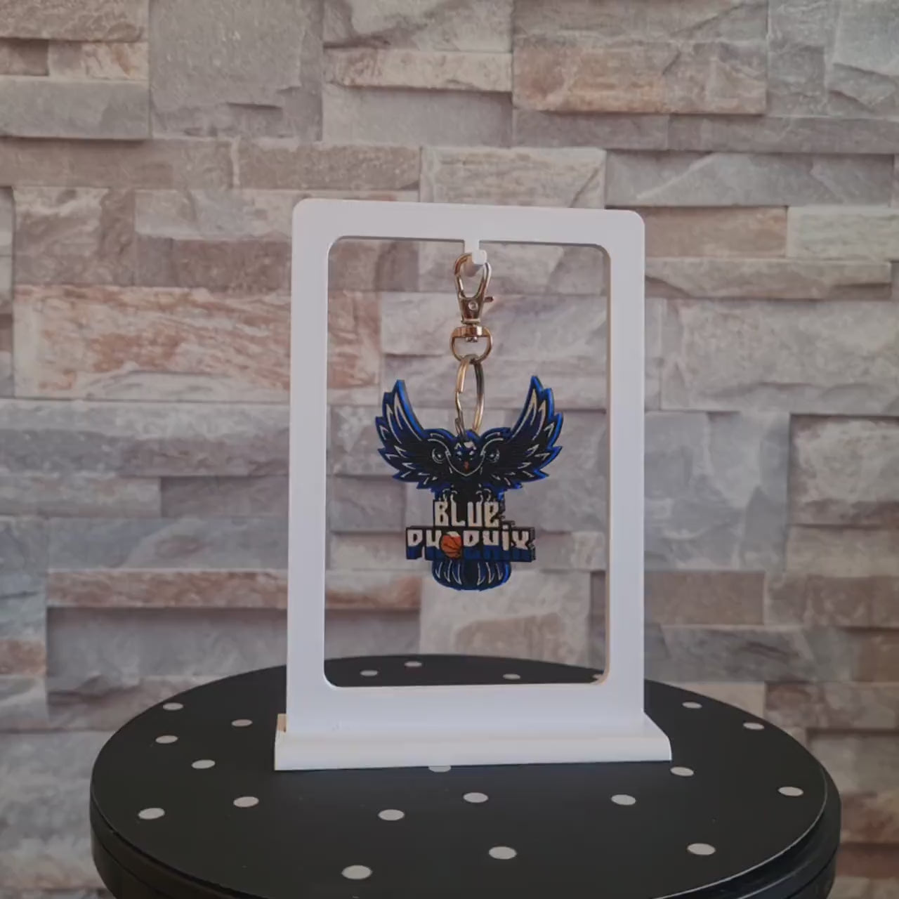 Porte-clés Blue Phoenix basket – Logo équipe locale – Cadeau supporter personnalisé avec prénom gravé
