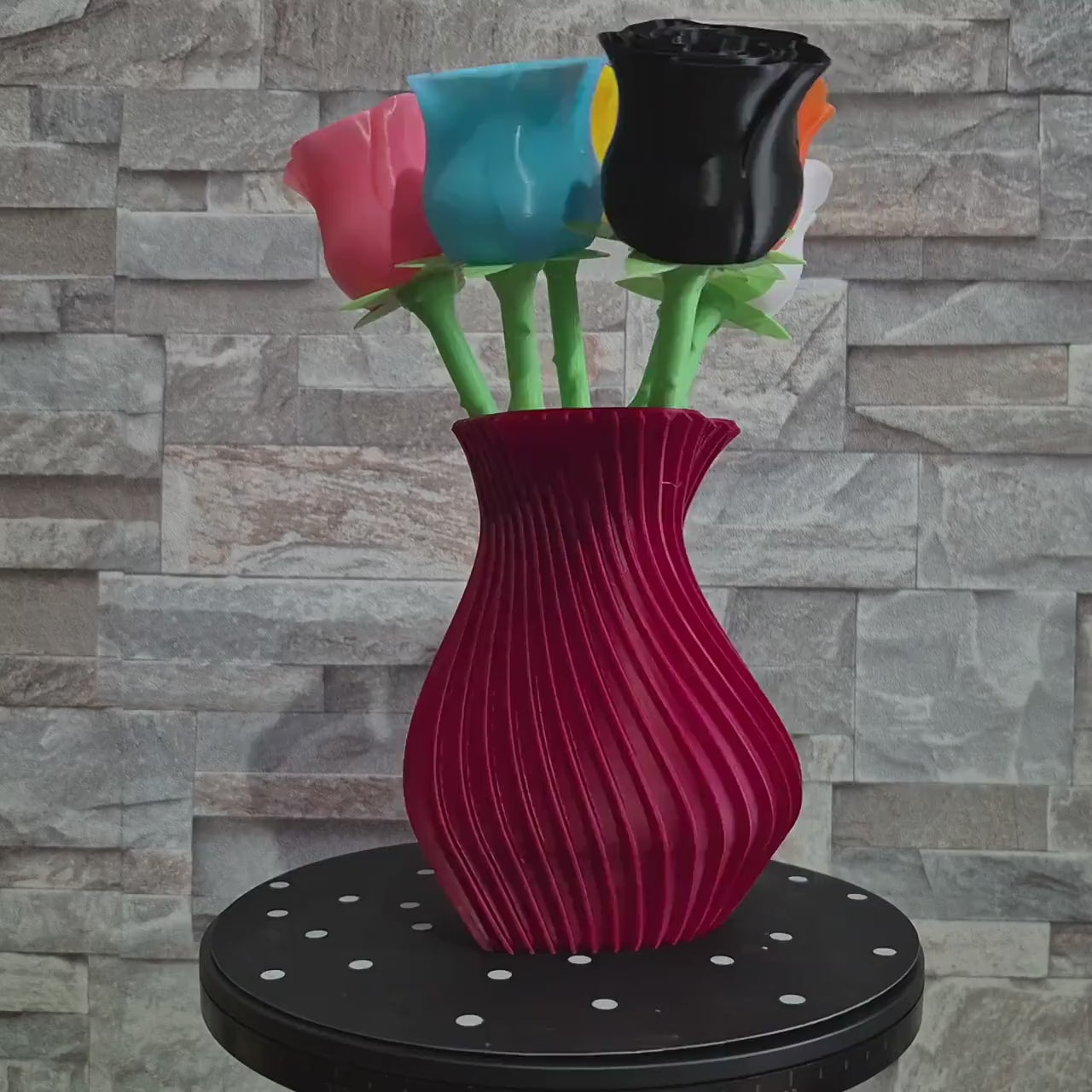 Vase design en forme de cœur – Impression 3D – Cadeau Saint-Valentin – 3 tailles (14 cm / 18 cm / 24 cm) – Déco moderne et romantique