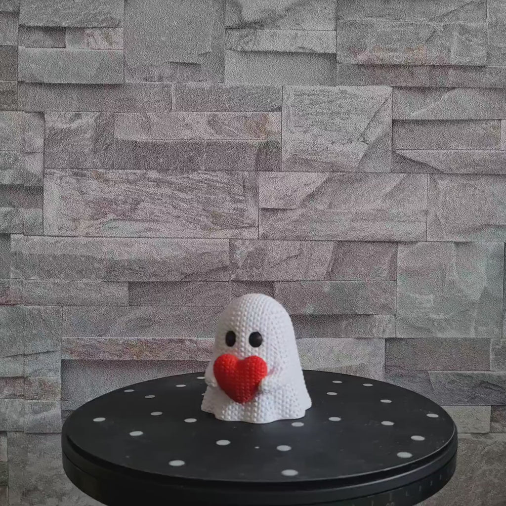 Décoration fantôme effet tricot – Halloween et Saint-Valentin – Figurine 3D