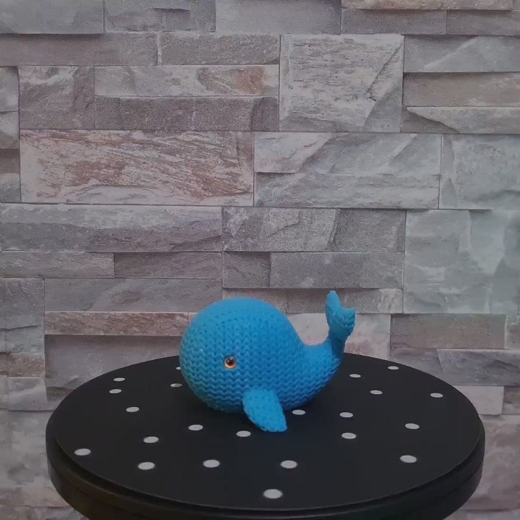 Figurine baleine tricot 3D • Sculpture marine artisanale • Cadeau original • 3 tailles et 14 couleurs